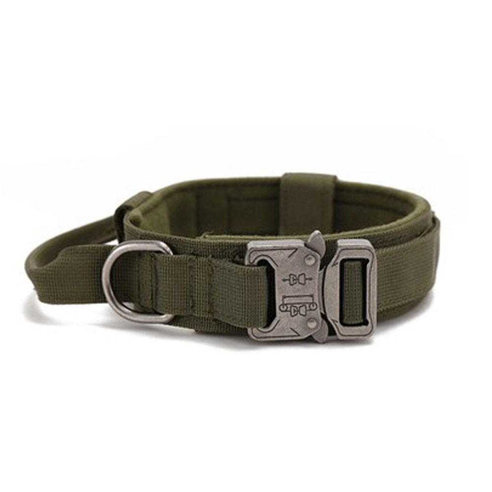 XL Army-green Heavy Duty Tactical Dog Collar | Military Grade Nylon with Zinc Alloy Quick-Release Buckle | Padded Training Collar for Medium to Large Breeds - Image 1