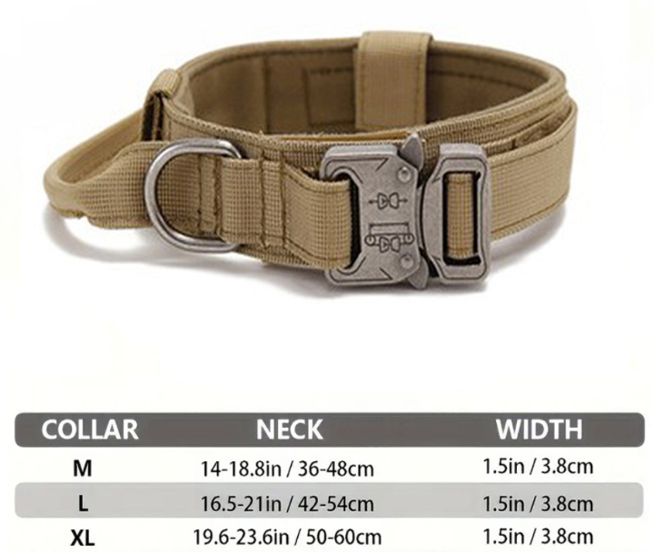 XL Army-green Heavy Duty Tactical Dog Collar | Military Grade Nylon with Zinc Alloy Quick-Release Buckle | Padded Training Collar for Medium to Large Breeds - Image 2