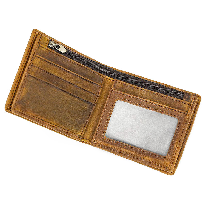 Light Brown Vrtical Stroke Men's Vintage Wallet Multi-Card Slots Large Capacity Coin Purse Casual Clutch Bag for Everyday Use - Image 1