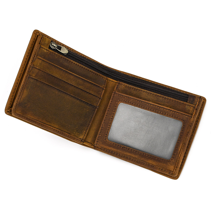 Brown Vrtical Stroke Men's Vintage Wallet Multi-Card Slots Large Capacity Coin Purse Casual Clutch Bag for Everyday Use - Image 1