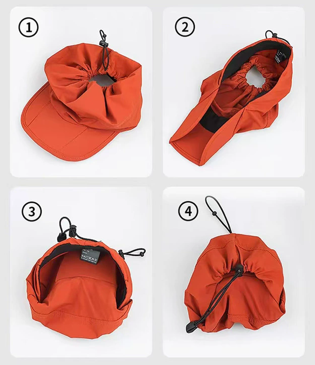 Black Outdoor Quick Dry Sun Hat - Foldable Visor Cap - UV Protection - 55-58cm - Image 2