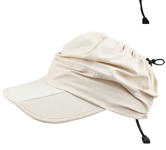 Beige Outdoor Quick Dry Sun Hat - Foldable Visor Cap - UV Protection - 55-58cm - Image 1