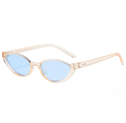 Light tea-coloured Frame With Blue Flakes 2PCS Fashionable Cat-Eye Sunglasses for Women - Retro INS Style UV Protection Shades - Image 1