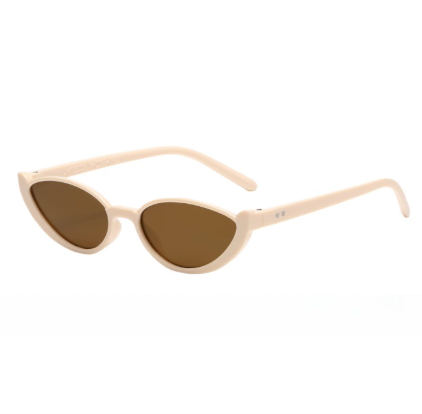 Lotus root Powder-coated Tea Leaves 2PCS Fashionable Cat-Eye Sunglasses for Women - Retro INS Style UV Protection Shades - Image 1
