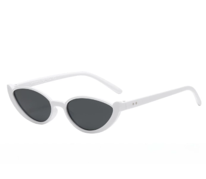 White frame With Black and Grey Lenses 2PCS Fashionable Cat-Eye Sunglasses for Women - Retro INS Style UV Protection Shades - Image 1
