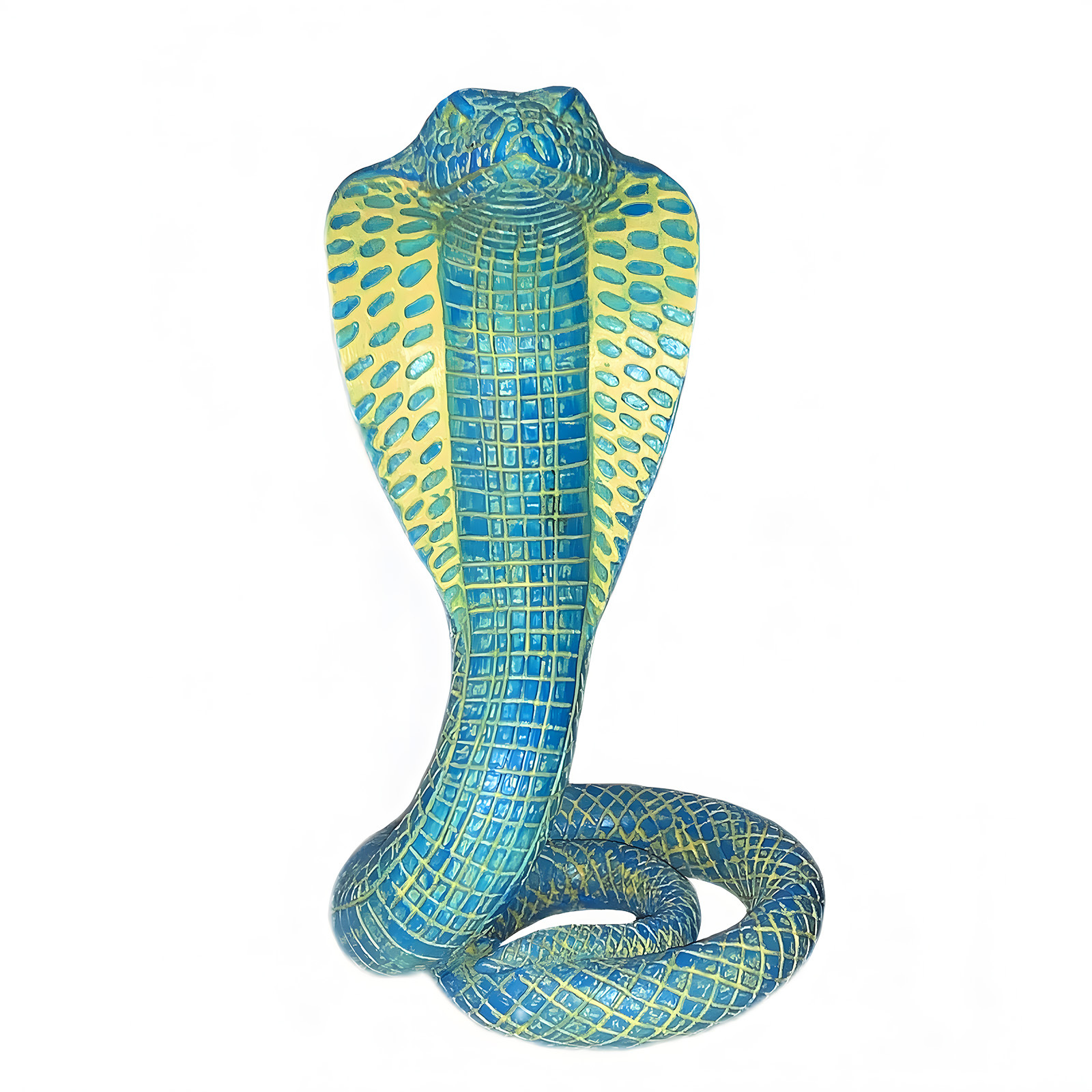 Blue Decorative Resin Cobra Statue - Unique Animal Figurine for Home Decor & Creative Gifts - Image 1