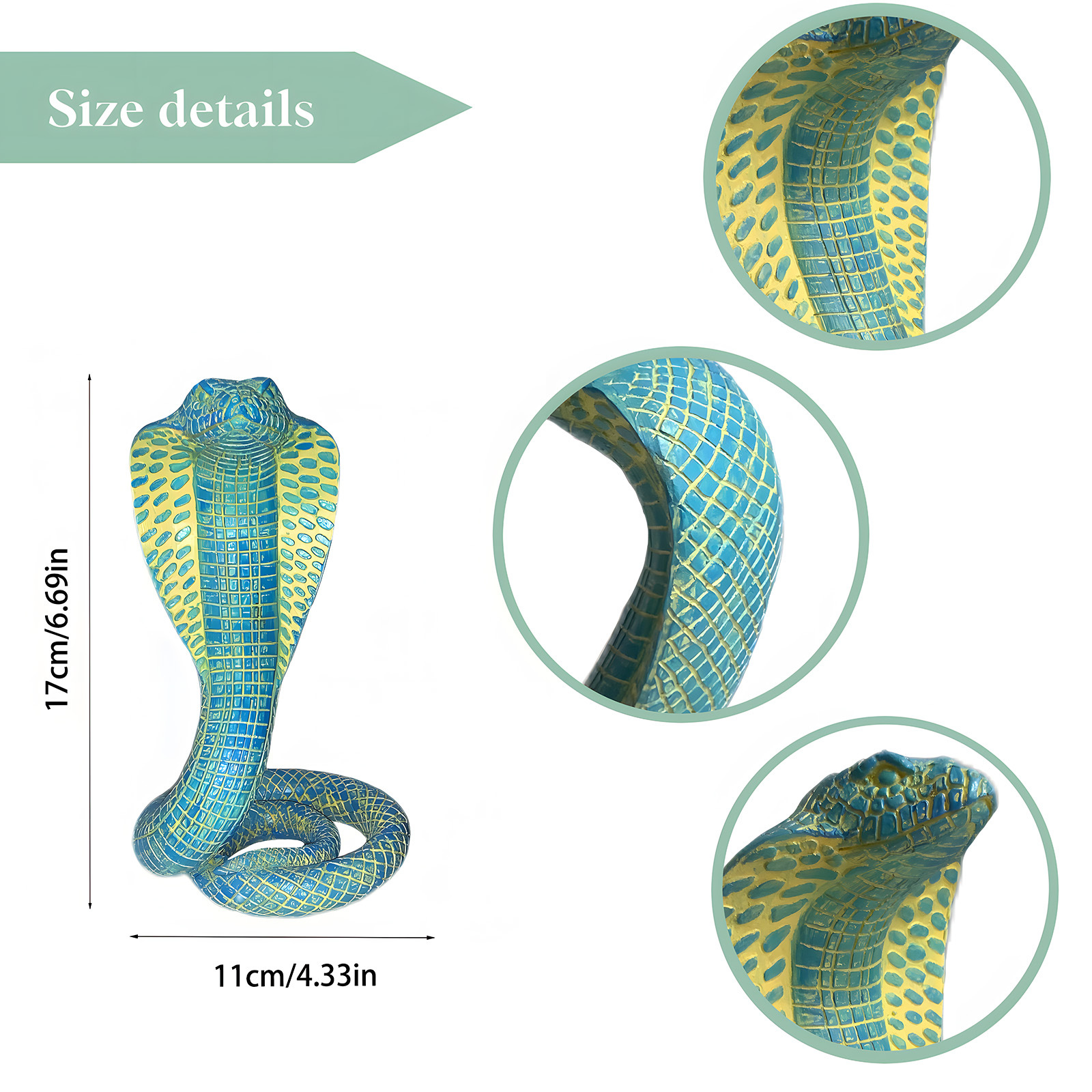 Black Decorative Resin Cobra Statue - Unique Animal Figurine for Home Decor & Creative Gifts - Image 3