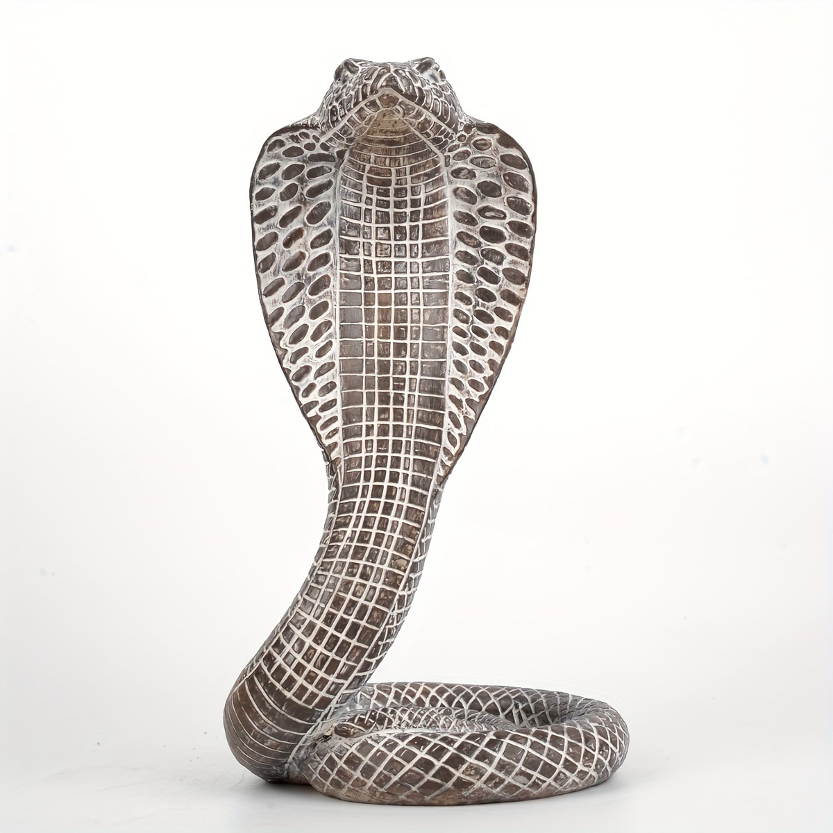 Grey Decorative Resin Cobra Statue - Unique Animal Figurine for Home Decor & Creative Gifts - Image 1