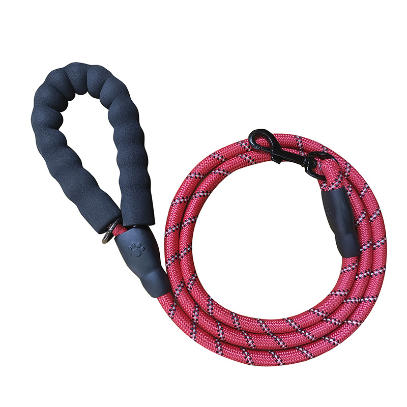 Dark Pink 1.5m Heavy Duty Reflective Dog Leash | Soft Padded Handle | Thickened 1.3cm Climbing Rope Lead for Medium to Large Dogs - Image 1