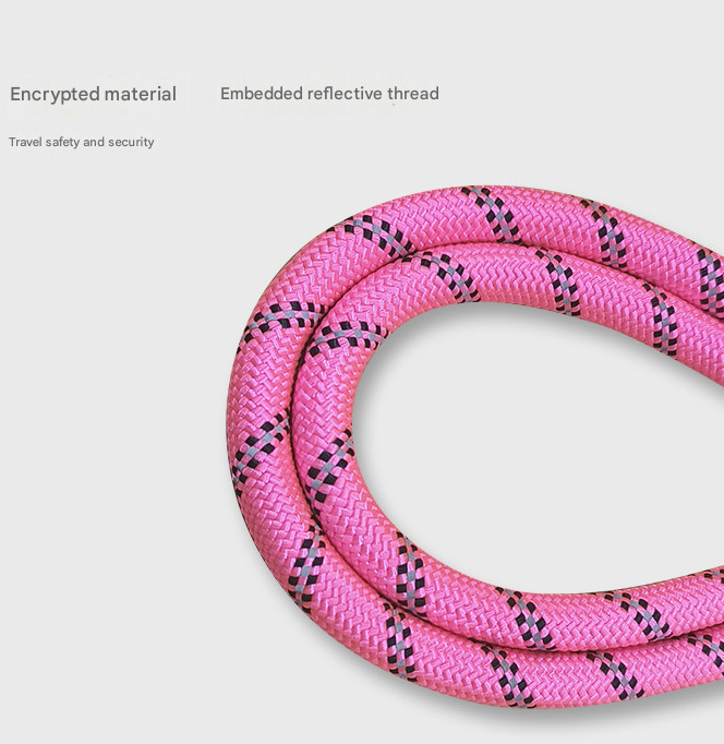 Dark Pink 1.5m Heavy Duty Reflective Dog Leash | Soft Padded Handle | Thickened 1.3cm Climbing Rope Lead for Medium to Large Dogs - Image 2