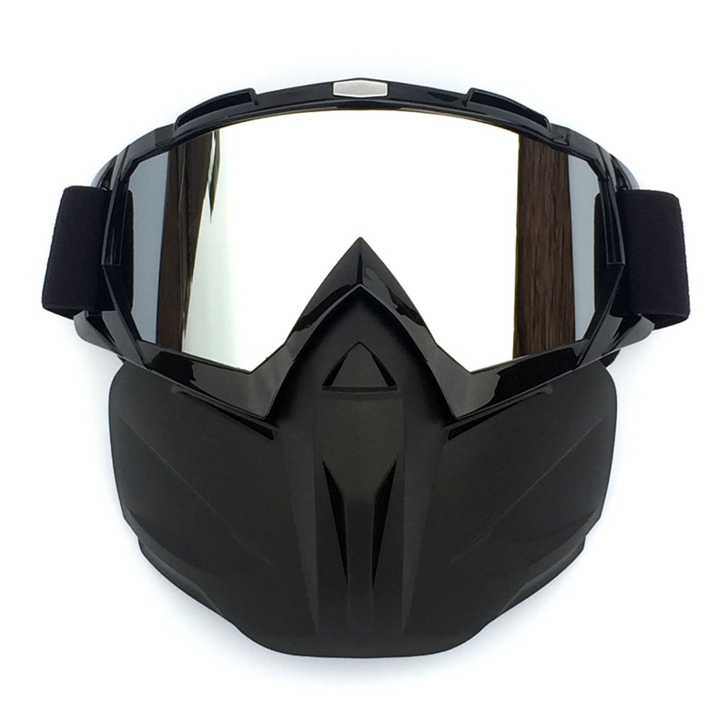 Black Sleek Black Full-Face Snow Goggles with Mirror Lens - Ultimate Protection and Comfort - Image 1