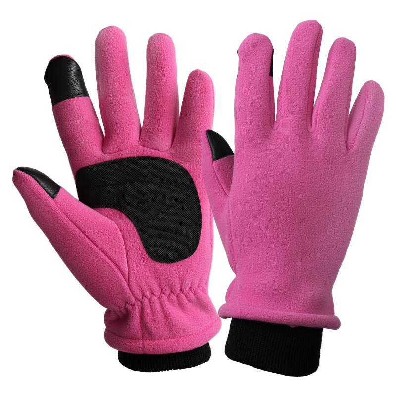 S Pink Warm Windproof Touchscreen Gloves - Anti-Slip Grip for Winter Cycling & Outdoor Sports - Image 1