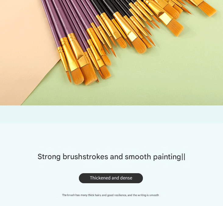 Purple Versatile 10-Piece Artist Paint Brush Set (10 Sets Included) - for Acrylic, Oil, Watercolor & Gouache Painting - Image 4
