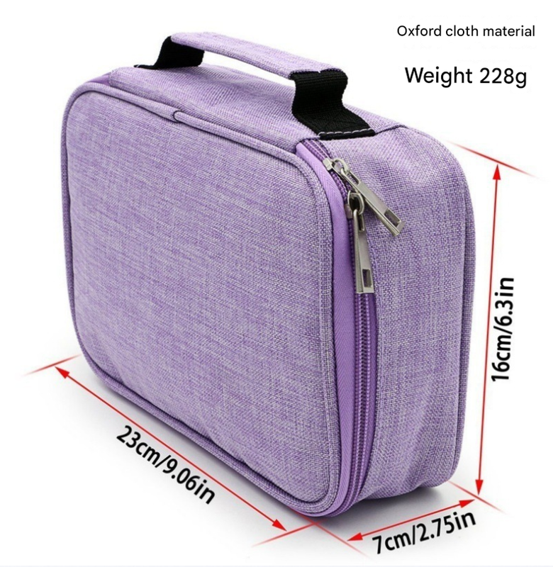 Black72-Slot Pencil Case  Large Capacity -Oxford Cloth Storage for Students, Artists & Stationery (23x7x16 cm, 228g) - Image 2