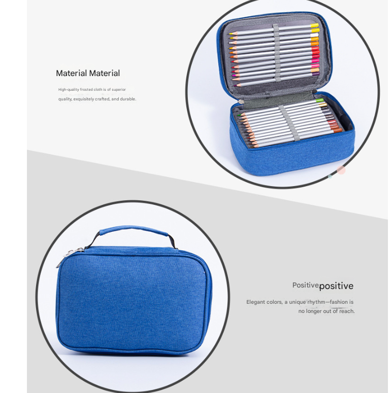 Black72-Slot Pencil Case  Large Capacity -Oxford Cloth Storage for Students, Artists & Stationery (23x7x16 cm, 228g) - Image 4