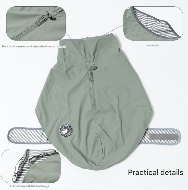 75# Blue Waterproof Reflective Dog Raincoat for Small to Large Dogs - Image 2