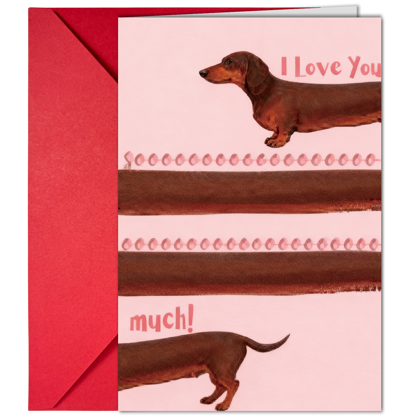 10-Pack Adorable Dachshund Valentine's Day Greeting Cards with Red Envelopes | Funny Long Dog I Love You Anniversary Cards - Image 1