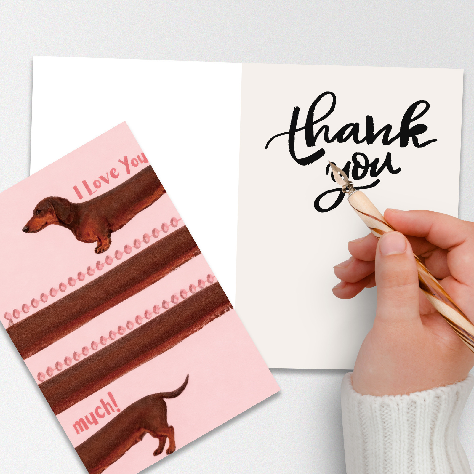 10-Pack Adorable Dachshund Valentine's Day Greeting Cards with Red Envelopes | Funny Long Dog I Love You Anniversary Cards - Image 3