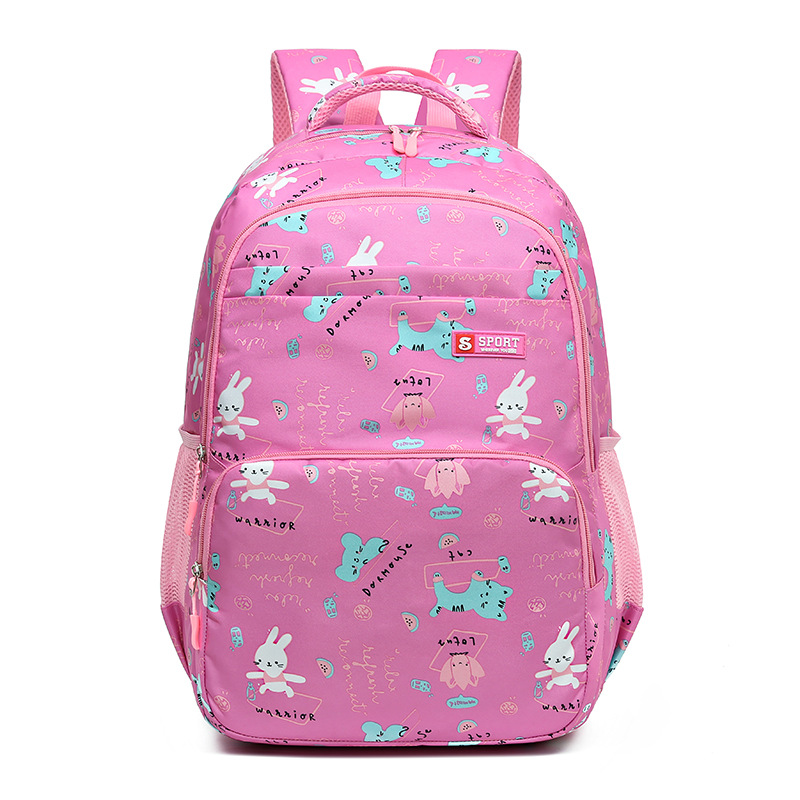 Rose Red Premium Large Capacity Cute Cartoon Student Backpack | Multi-Layered Casual School Bag | Ergonomic Travel Daypack for Kids 46cm - Image 1