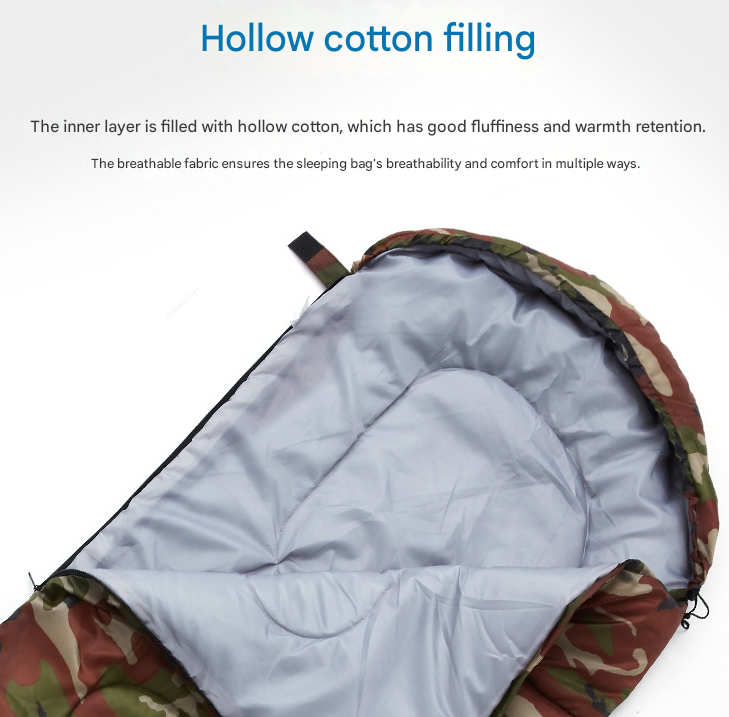 Blue 0.7kg Ultra-Lightweight Compact Sleeping Bag | Portable Outdoor Camping & Travel Gear | Breathable Warm Weather Sleep System - Image 2