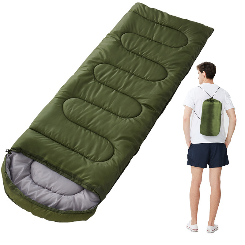 Army Green 0.7kg Ultra-Lightweight Compact Sleeping Bag | Portable Outdoor Camping & Travel Gear | Breathable Warm Weather Sleep System - Image 1