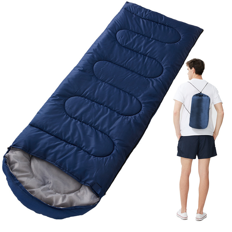 Navy-blue 0.7kg Ultra-Lightweight Compact Sleeping Bag | Portable Outdoor Camping & Travel Gear | Breathable Warm Weather Sleep System - Image 1