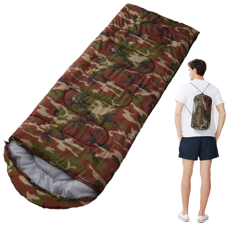 Camouflage 0.7kg Ultra-Lightweight Compact Sleeping Bag | Portable Outdoor Camping & Travel Gear | Breathable Warm Weather Sleep System - Image 1