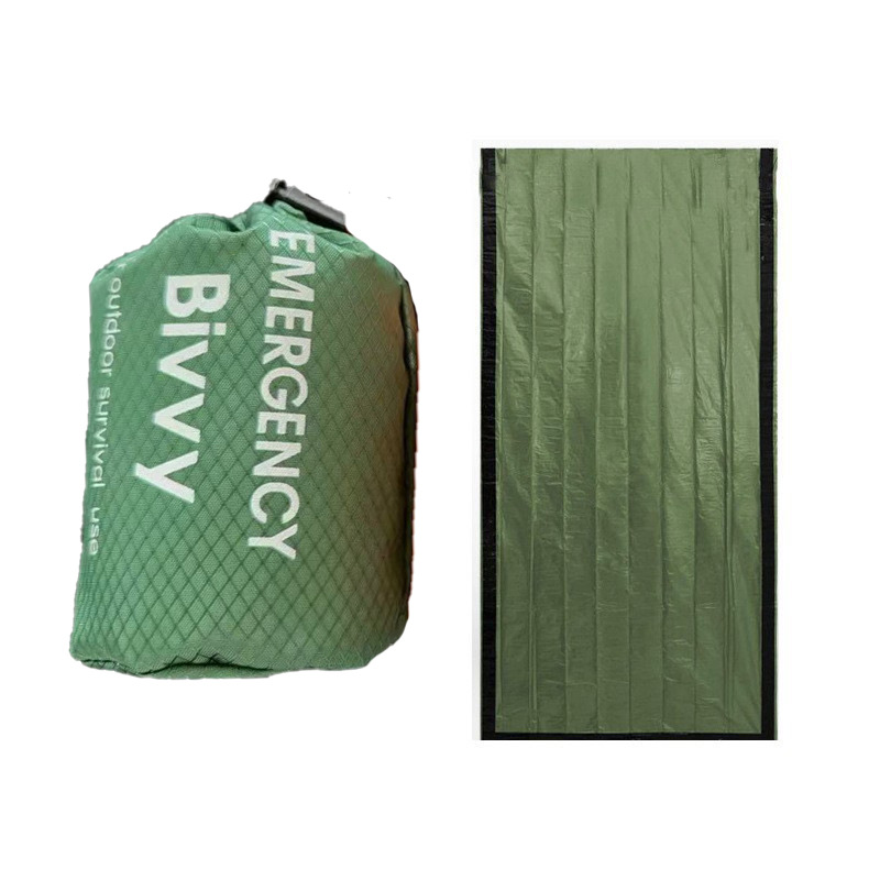 Green 2-Pack Emergency Thermal Bivvy Sleeping Bag | High-Efficiency Heat Retention Survival Sack | Waterproof & Windproof Portable Shelter for Outdoor Camping 91x213cm - Image 1