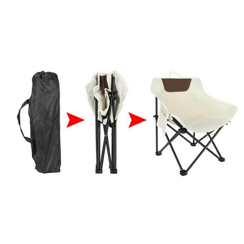Black Outdoor Folding Camping Chair - Portable Lounge Chair, Lightweight Beach Chair, Fishing Stool, and Picnic Seat, Perfect for Outdoor Adventures - Image 6