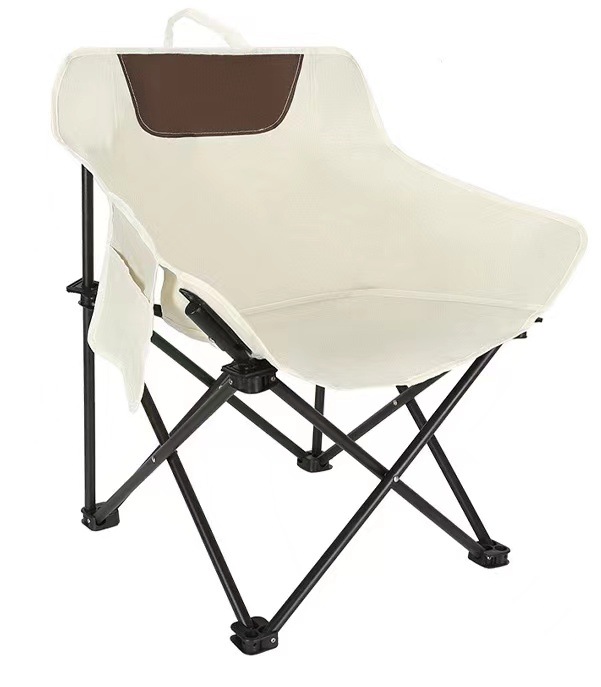 White Outdoor Folding Camping Chair – Portable Lounge Chair, Lightweight Beach Chair, Fishing Stool, and Picnic Seat, Perfect for Outdoor Adventures - Image 1