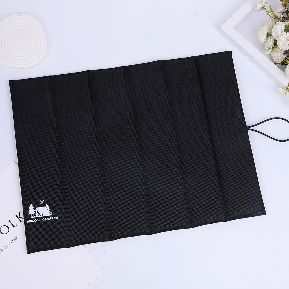 3PCS Black Portable Outdoor Folding Seat Cushion - 42cm x 32cm for Camping and Hiking - Image 1