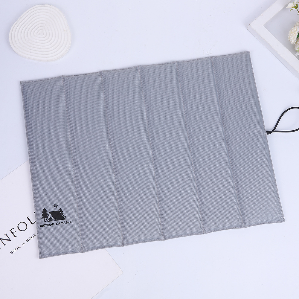 3 PCS Grey Portable Outdoor Folding Seat Cushion - 42cm x 32cm for Camping and Hiking - Image 1