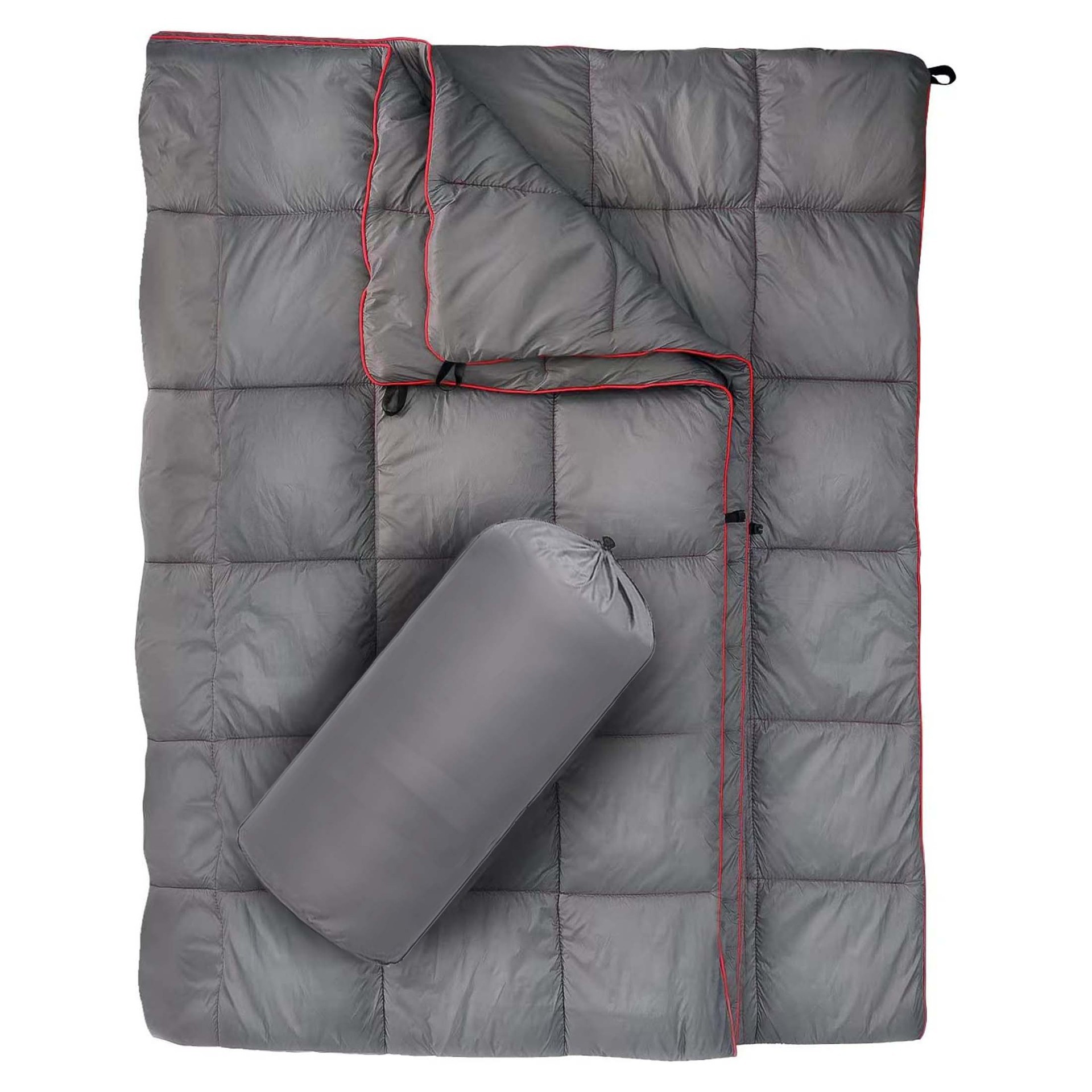 Grey Compact Lightweight Quilted Blanket - Soft, Warm, and Portable for Outdoor Adventures - Image 1