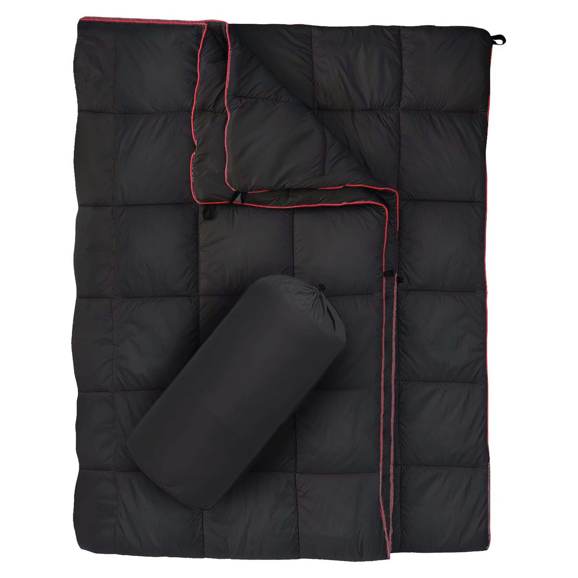 Black Compact Lightweight Quilted Blanket - Soft, Warm, and Portable for Outdoor Adventures - Image 1