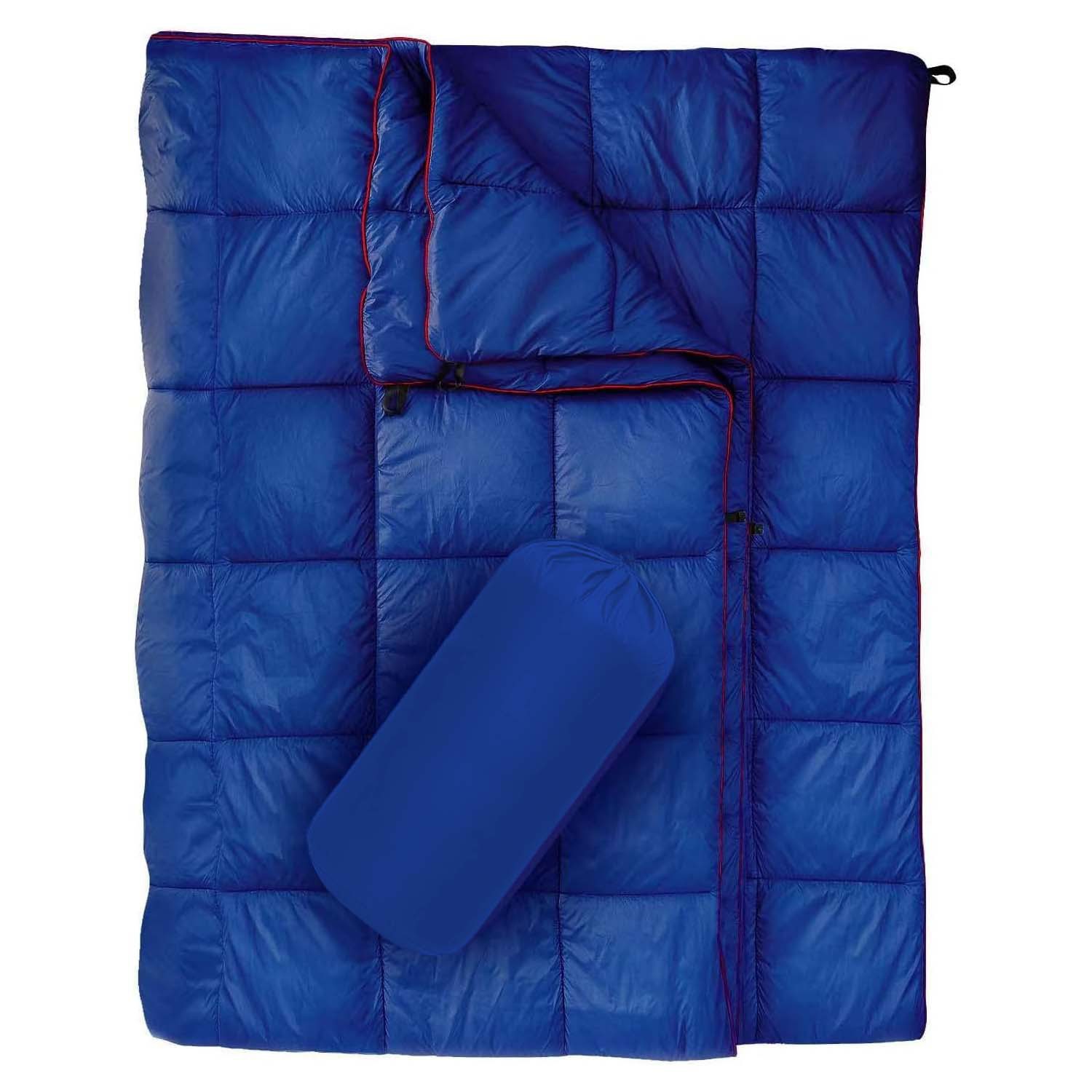 Blue Compact Lightweight Quilted Blanket - Soft, Warm, and Portable for Outdoor Adventures - Image 1