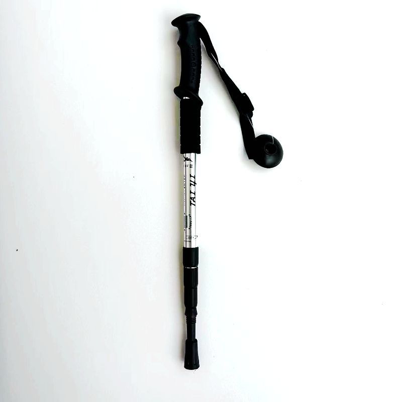 Silver 2-Pack Lightweight Trekking Poles | 4-Section Adjustable 52-110cm Walking Sticks | Anti-Shock High-Strength Aluminum Alloy Hiking Poles - Image 1