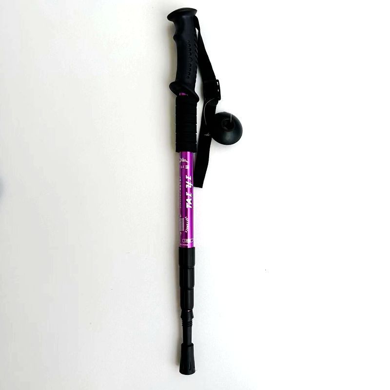 Purple 2-Pack Lightweight Trekking Poles | 4-Section Adjustable 52-110cm Walking Sticks | Anti-Shock High-Strength Aluminum Alloy Hiking Poles - Image 1