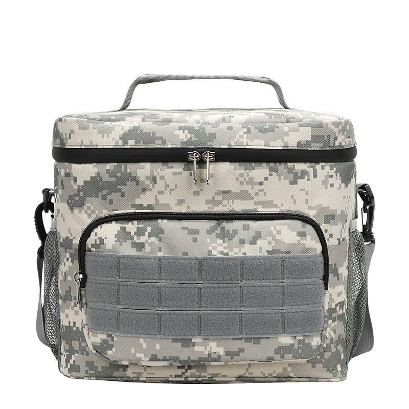 Black-white and Grey Camouflage Tactical Insulated Camouflage Lunch Bag | Large Capacity Waterproof Oxford Cooler | Portable Thermal Meal Prep Tote for Work and Outdoor - Image 1