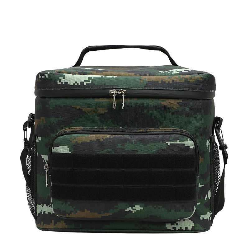Green Camouflage Tactical Insulated Camouflage Lunch Bag | Large Capacity Waterproof Oxford Cooler | Portable Thermal Meal Prep Tote for Work and Outdoor - Image 1