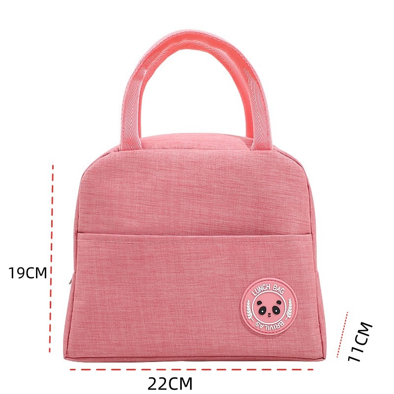 Pink Portable Insulated Lunch Bag for Kids & Adults | Cute Panda Thermal Bento Tote | Lightweight Water-Resistant Meal Prep Bag - Image 1