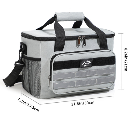 Grey Versatile Large-Capacity Picnic Insulated Bag - Detachable Shoulder Strap & Ice Pack - Image 1
