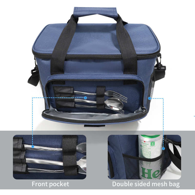 Grey Versatile Large-Capacity Picnic Insulated Bag - Detachable Shoulder Strap & Ice Pack - Image 4