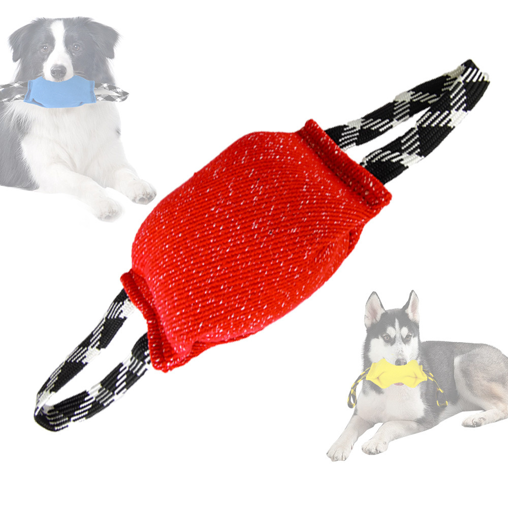 Red Durable Dog Tug Toy with 2 Handles - Interactive Bite Pillow for Training & Tug of War - Image 1