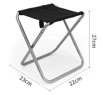 Small Grey Ultralight Portable Folding Camping Stool - Compact Aluminum Chair for Hiking, Fishing & Outdoor Events - Image 1