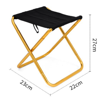 Small Gold Ultralight Portable Folding Camping Stool - Compact Aluminum Chair for Hiking, Fishing & Outdoor Events - Image 1