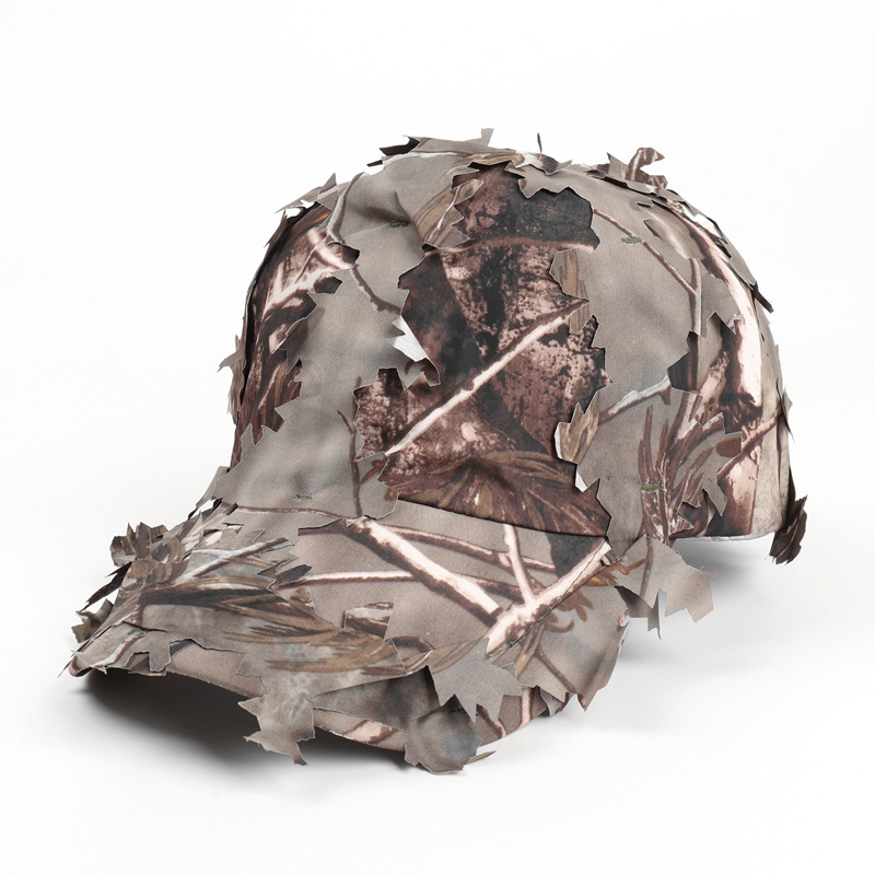 Brown 3D Leaf Camouflage Baseball Cap – American-Style Outdoor Tactical Hat for Hunting, Camping & Survival - Image 1