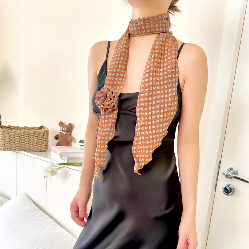 2 Pcs Purple Clover Pattern Rose Flower Thin Scarf – Elegant and Versatile Neck Wrap for Women - Image 6