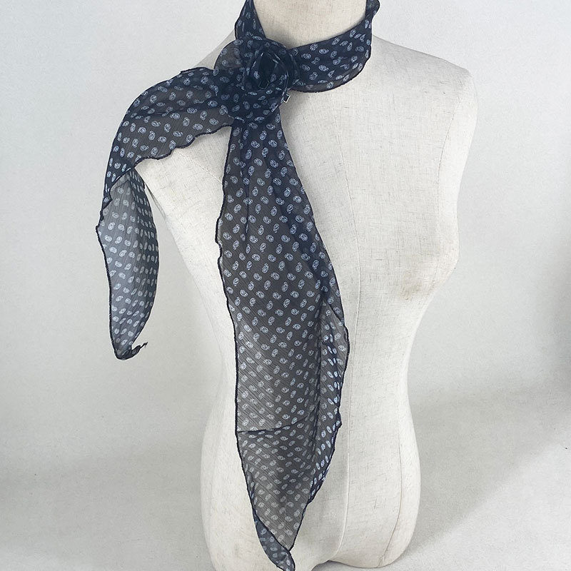 2 Pcs Black Fruit Pattern Rose Flower Thin Scarf – Elegant and Versatile Neck Wrap for Women - Image 1