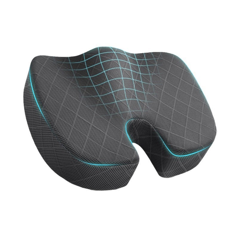 Dark Grey Memory Foam Seat Cushion – Ergonomic Support for Office, Car, Wheelchair, and Home Use - Image 1