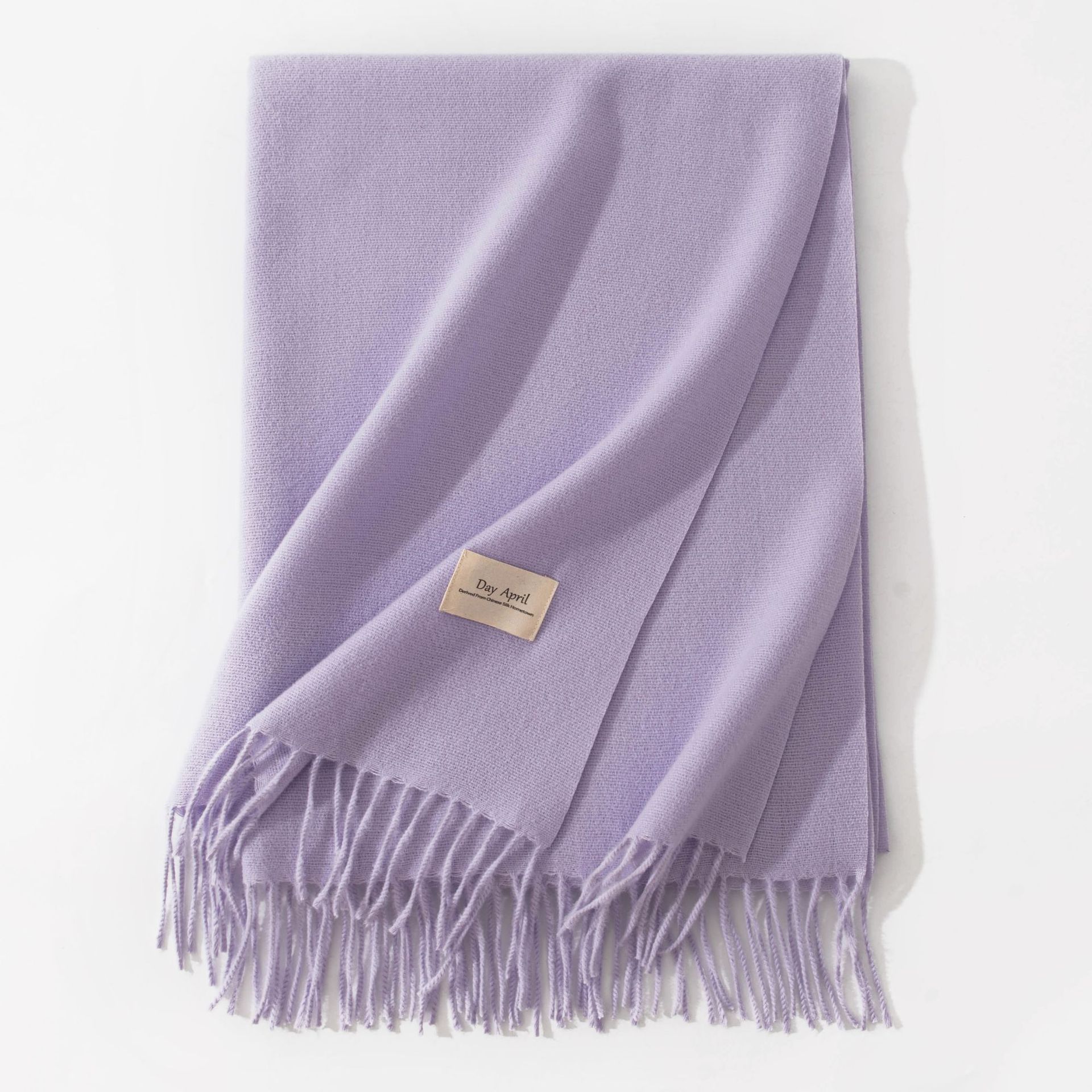 Purple Autumn & Winter Korean-Style Women's Cashmere-Like Scarf – Solid Color, Warm, Versatile Wrap - Image 1